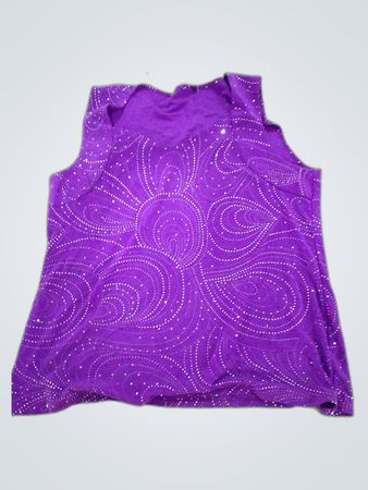 Purple Sequined Paisley Tank Top