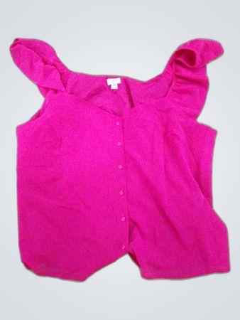 J.Crew Pink Ruffle Blouse
