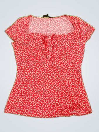 Red Floral Blouse