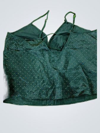 Linea Portofino Green Satin Camisole Top
