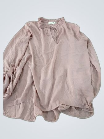 Dusty Pink Ruffle Long Sleeve Blouse