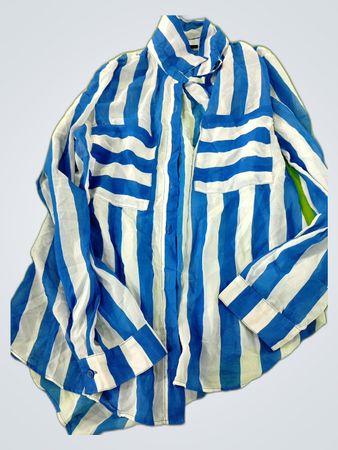 Unbranded Blue and White Striped Button-up Shirt