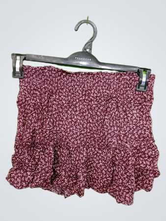 Peacocks Maroon Floral Skirt