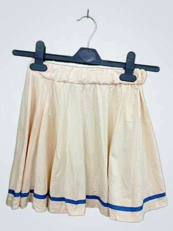 Women's Cream Colored Skirt with Blue Stripes