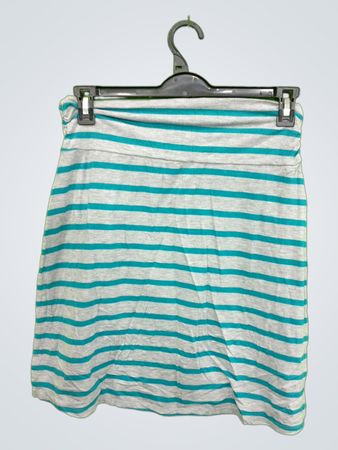 Faded Glory Gray and Teal Striped Skirt