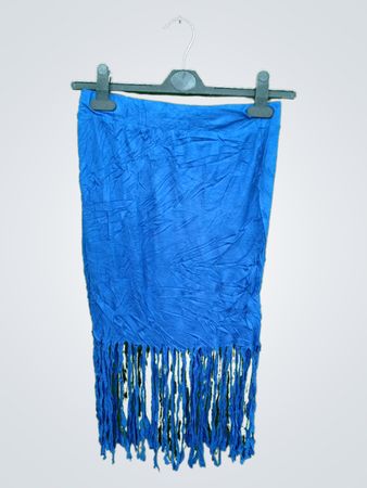 Blue Fringed Scarf