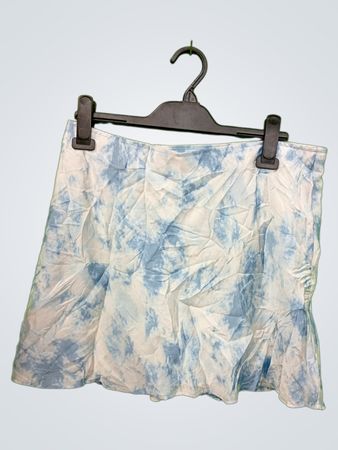 No Boundaries Light Blue Tie-Dye Mini Skirt