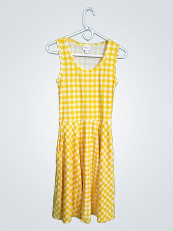 Lularoe Yellow Gingham Dress