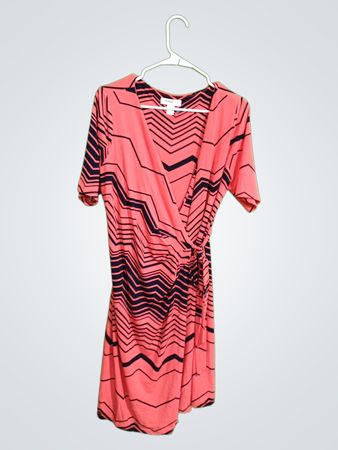 Motherhood Maternity Pink Chevron Wrap Dress