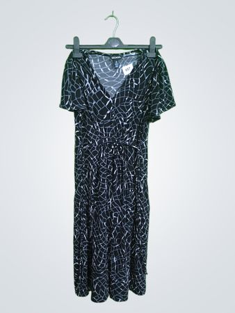 George Black and White Patterned Dress