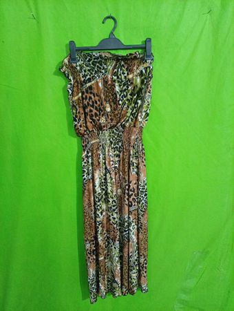 Unbranded Leopard Print Strapless Mini Dress