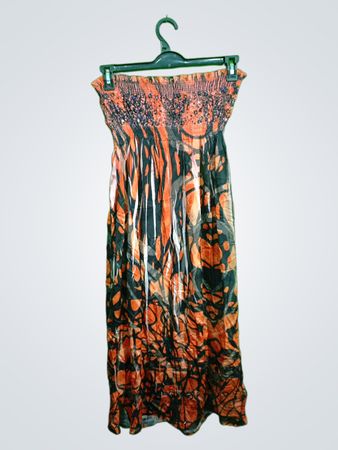 Orange and Black Floral Dress