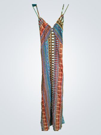 Multicolored Patterned Dress
