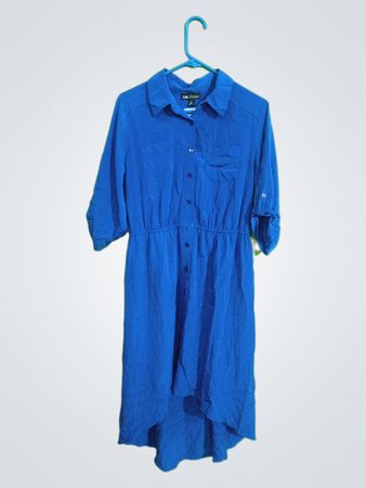 Blue Button-Down Dress