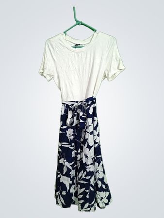 White Top with Floral Skirt