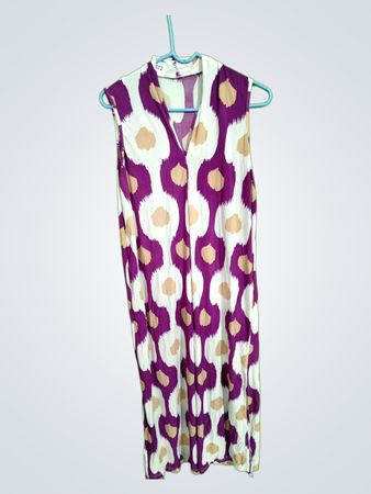 Purple and Beige Patterned Jumpsuit