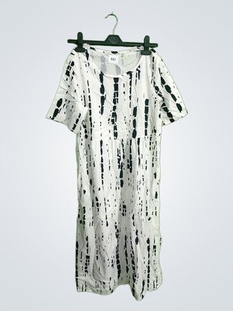 White and Black Tie-Dye Dress
