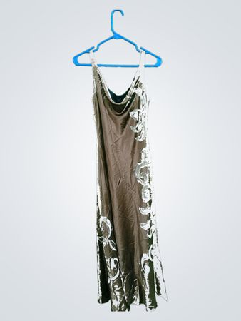 Brown Dress with Gray Swirls