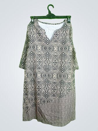Unbranded Geometric Print Sleeveless V-Neck Top