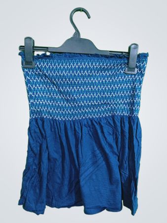 Blue Smocked Skirt