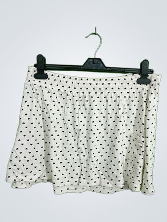 H&M White Skirt with Black Hearts