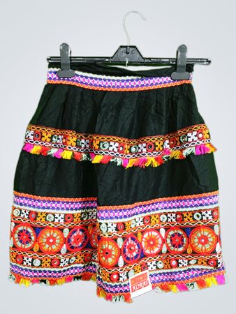 Black Embroidered Shorts