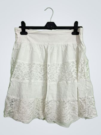 Studio 233 White Tiered Lace Skirt