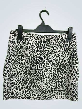 Jacob Leopard Print Ruffled Mini Skirt