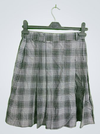 Gray Plaid Skirt
