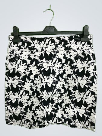 Black and White Floral Skirt