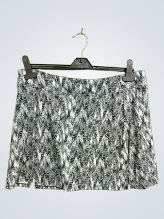 Gray and White Patterned Skirt