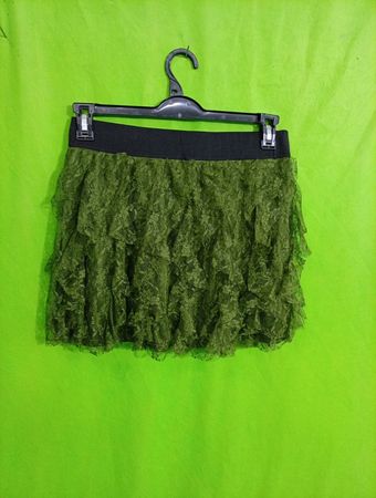 Green Ruffled Skirt