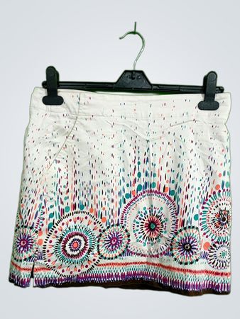 Lady Hagen White Skirt with Colorful Pattern