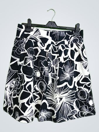 Black and White Floral Skirt