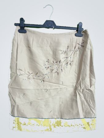 Ann Taylor Petites Embroidered Silk Mini Skirt