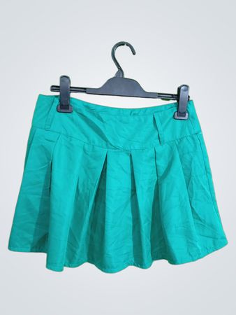Green Pleated Skirt