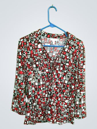Charter Club Women's Geometric Patterned Blouse
