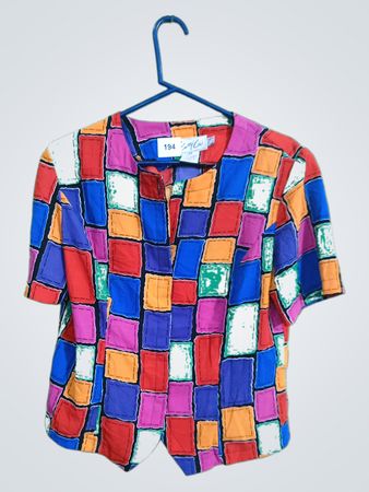 Cathy Choi Colorful Patchwork Blouse
