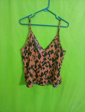 Brown and Black Animal Print Top