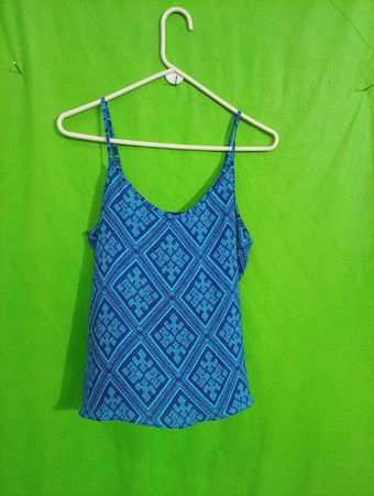 Forever 21 Blue Patterned Tank Top