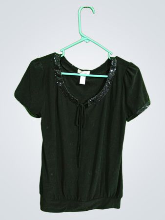 Black Blouse with Sequins