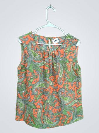 Women's Orange Paisley Top