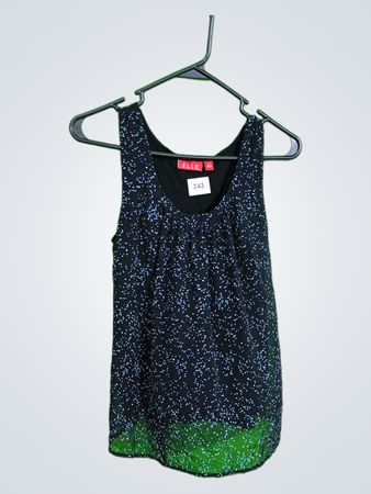 Black Tank Top with Blue Speckles