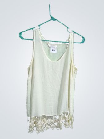 White Lace Trim Tank Top