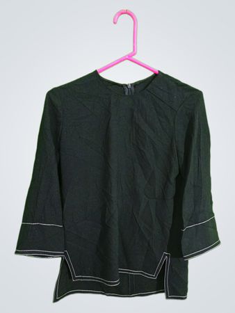 Black Blouse with White Trim