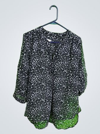 Black and White Patterned Blouse