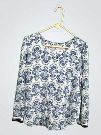 LOFT Floral Print Long-Sleeve Blouse