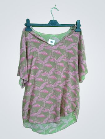Green and Pink Floral Top
