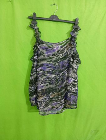 Camouflage Ruffled Top
