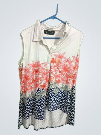 White Floral Blouse